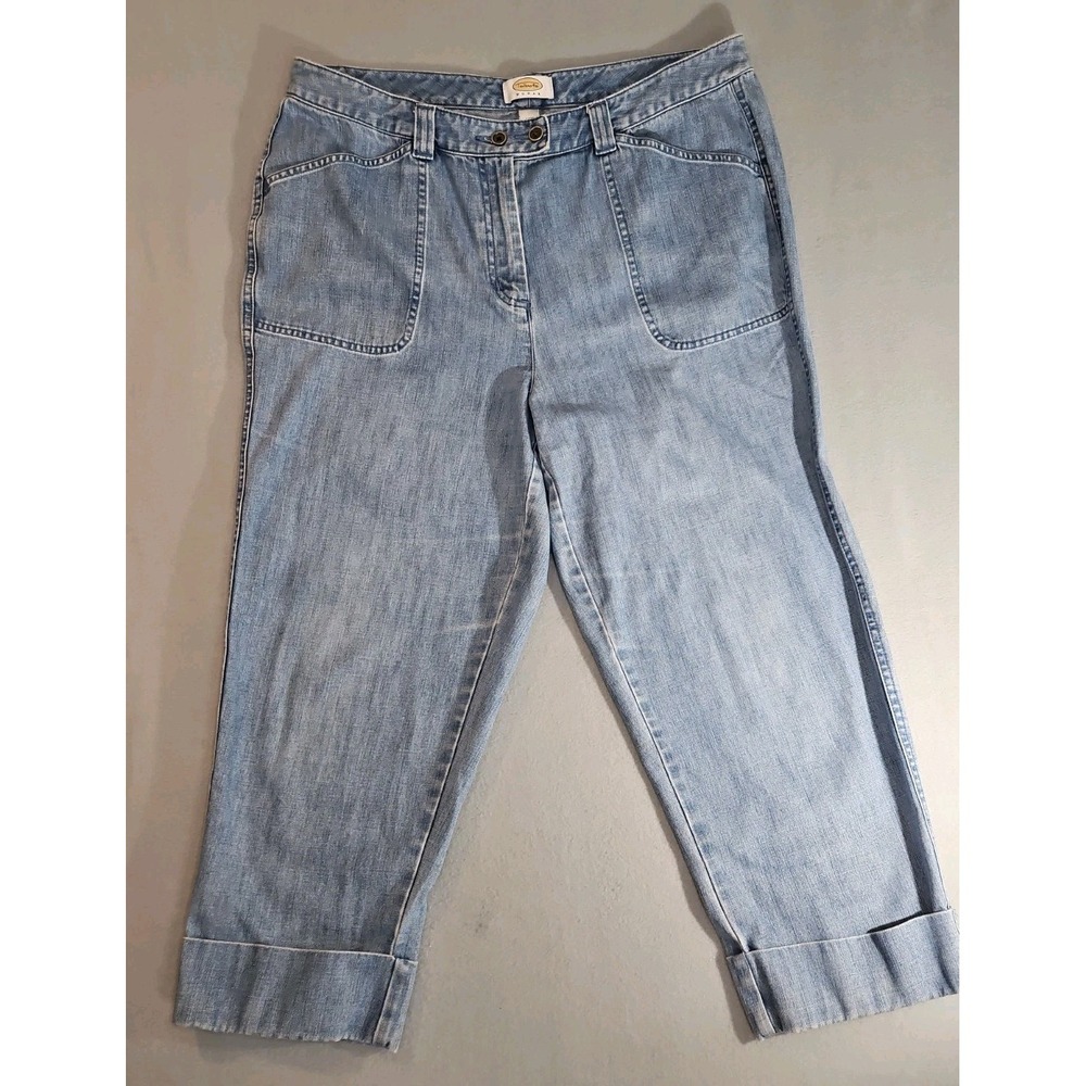 Talbots Woman Cuffed Capri Jeans Womens Size 14W 36x 23 EUC